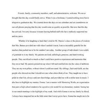 Valedictorian Address